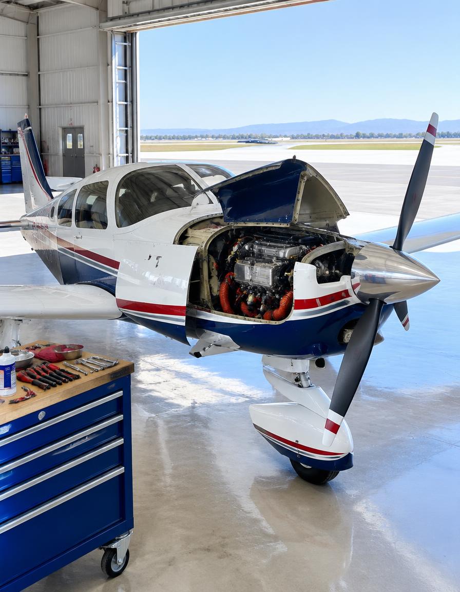 A&P-certified mechanic at the Altman Aviation hangar
